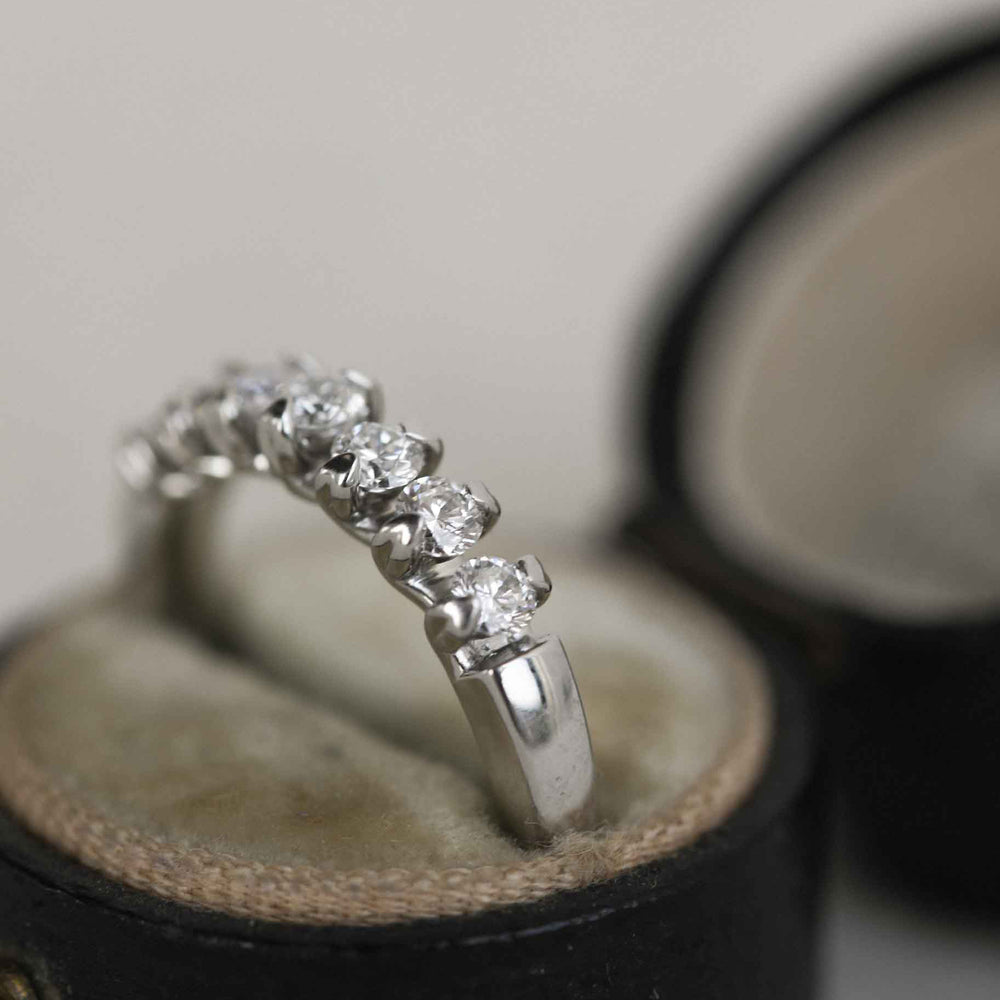 3.0ct Round Brilliant Moissanite Diamond 7 Stone Wedding Band