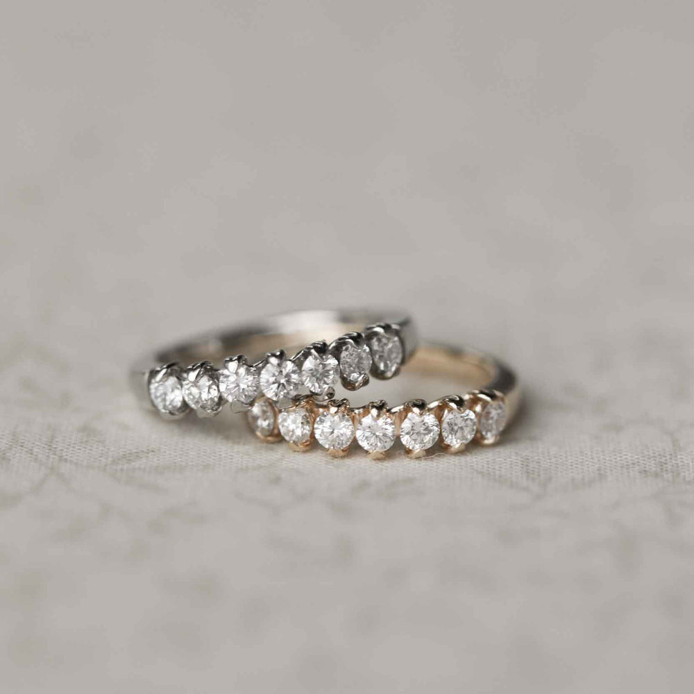 3.0ct Round Brilliant Moissanite Diamond 7 Stone Wedding Band