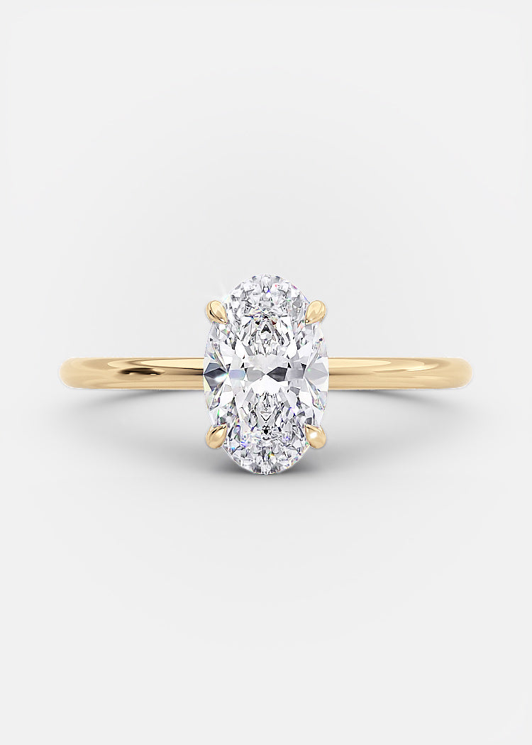 1.70ct Oval Moissanite Solitaire Diamond Engagement Ring
