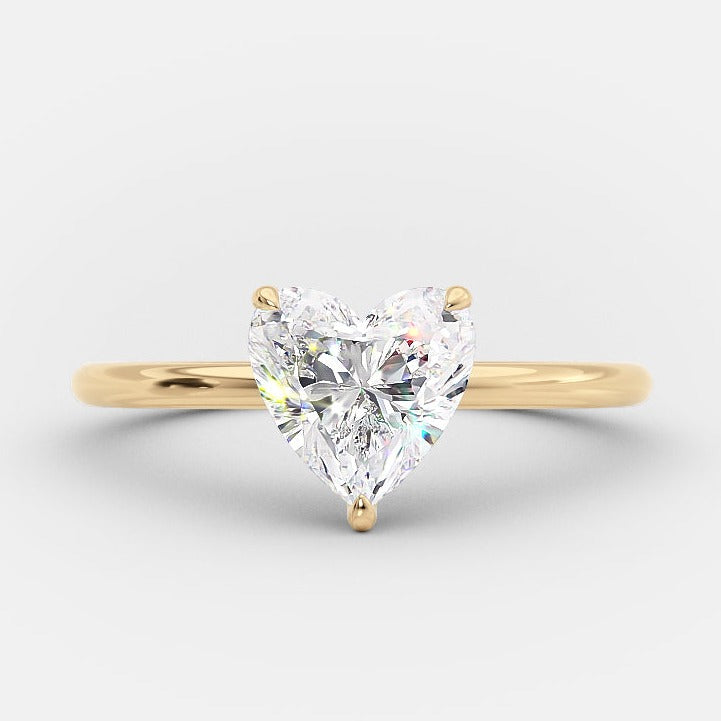 1.0ct Heart Shape Moissanite Solitaire Diamond Engagement Ring