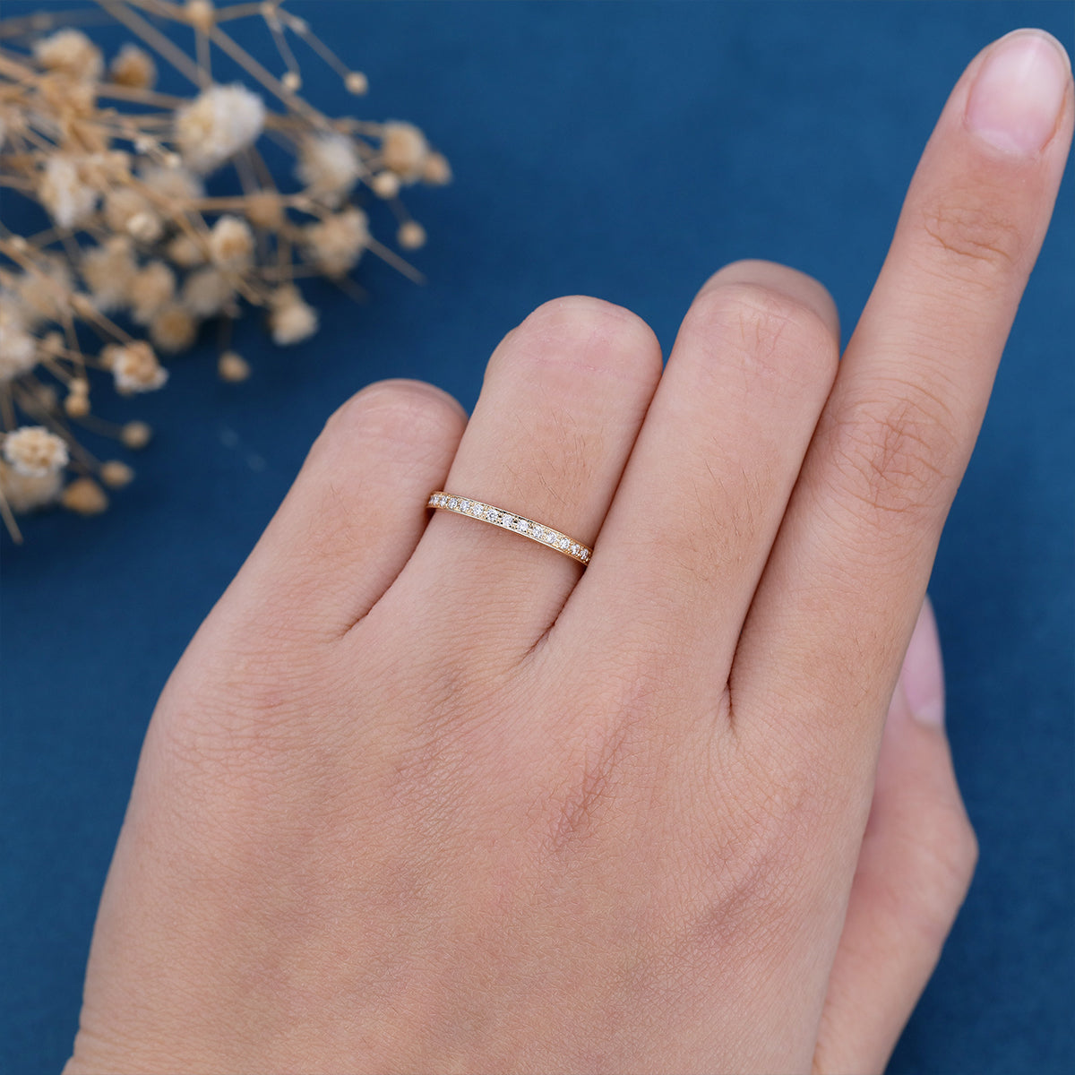 1.68 CT Round Shaped Moissanite Channel Setting Wedding Band