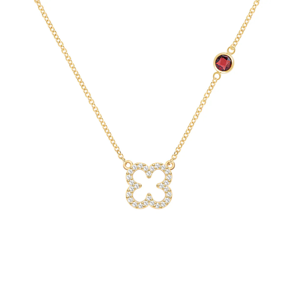 0.35 TCW Round Cut Floral Moissanite January Birthstone Necklace