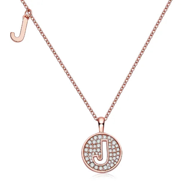 \ J \" Letter Moissanite Diamond Necklace for Her"