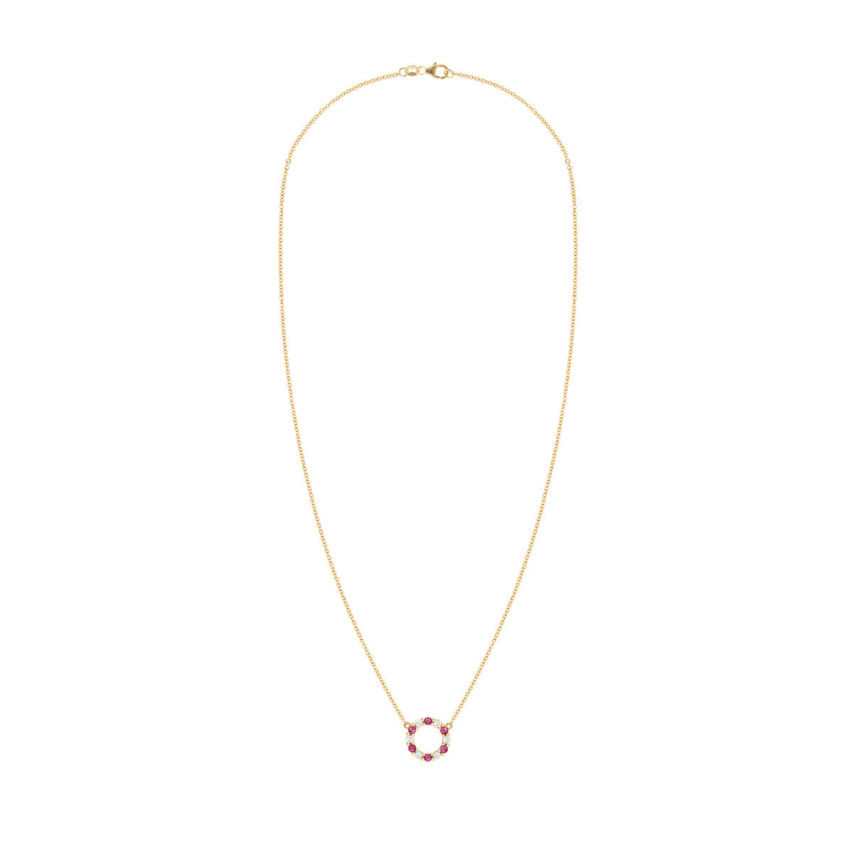 0.36TCW Round Open Circle Moissanite July Birthstone Necklace
