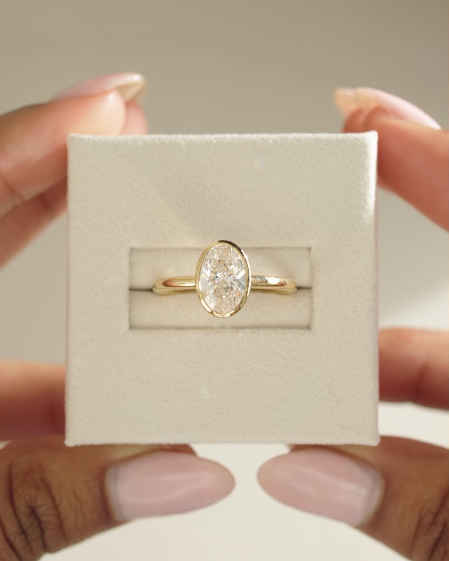 1.0 CT Oval Cut Bezel Setting Solitaire Moissanite Engagement Ring