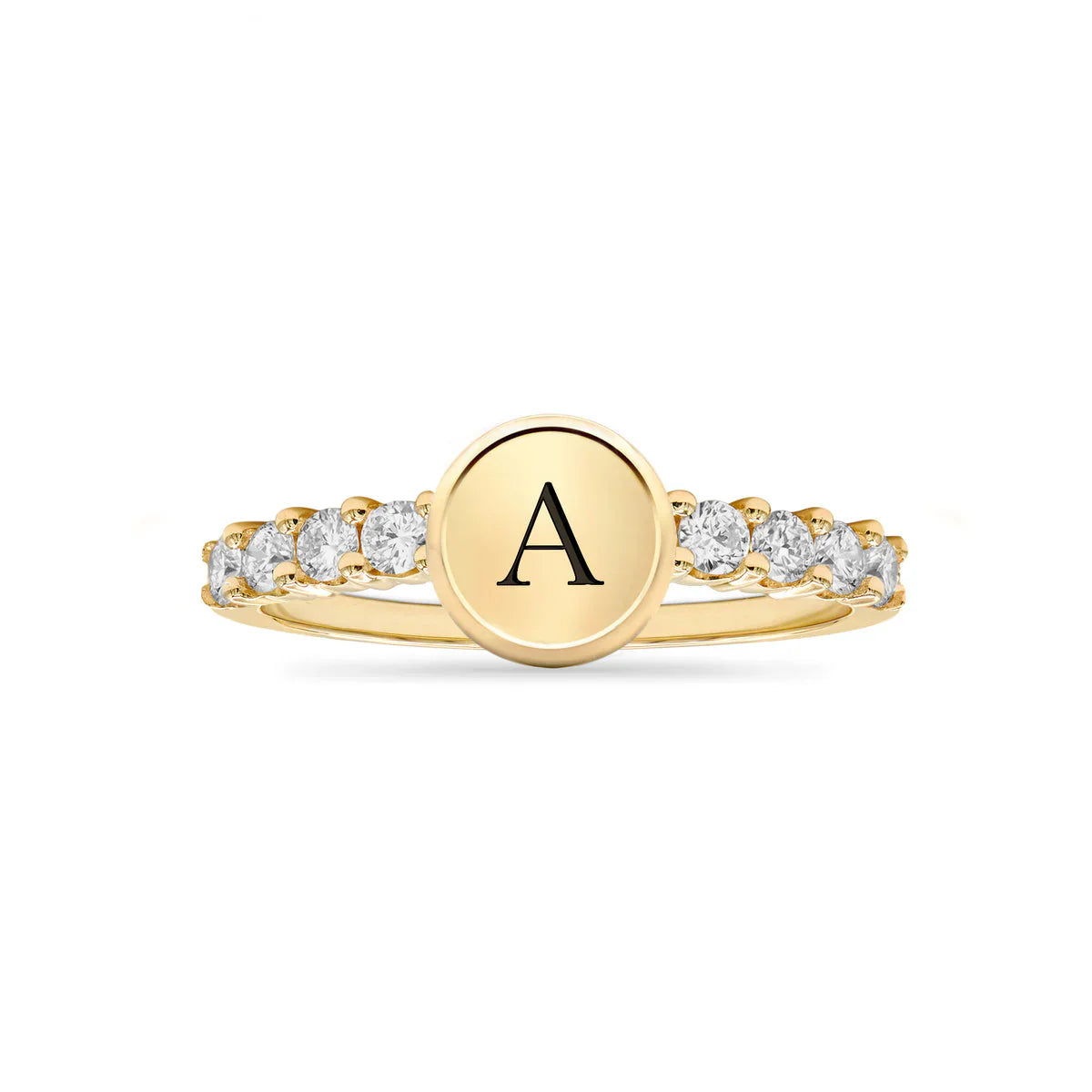0.96TCW Round Diamond Customized Moissanite April Birthstone Ring