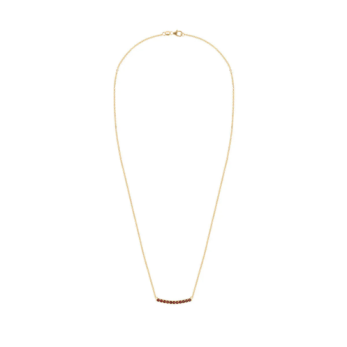 1.40 TCW Round Cut Garnet Moissanite January Birthstone Necklace