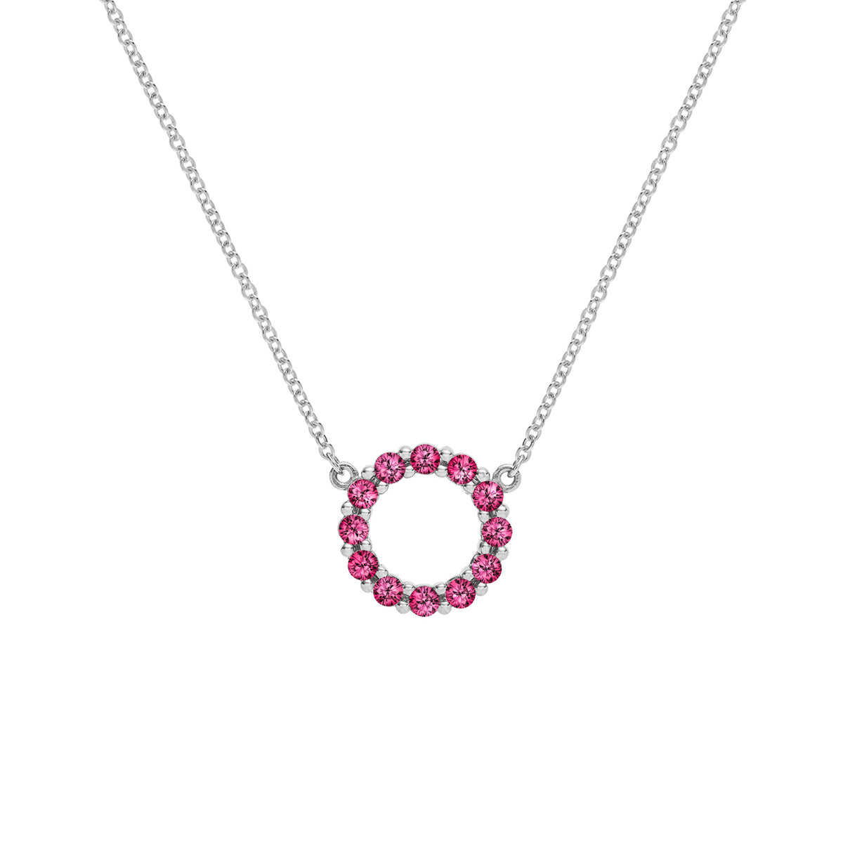 1.20TCW Round Open Circle Moissanite July Birthstone Necklace