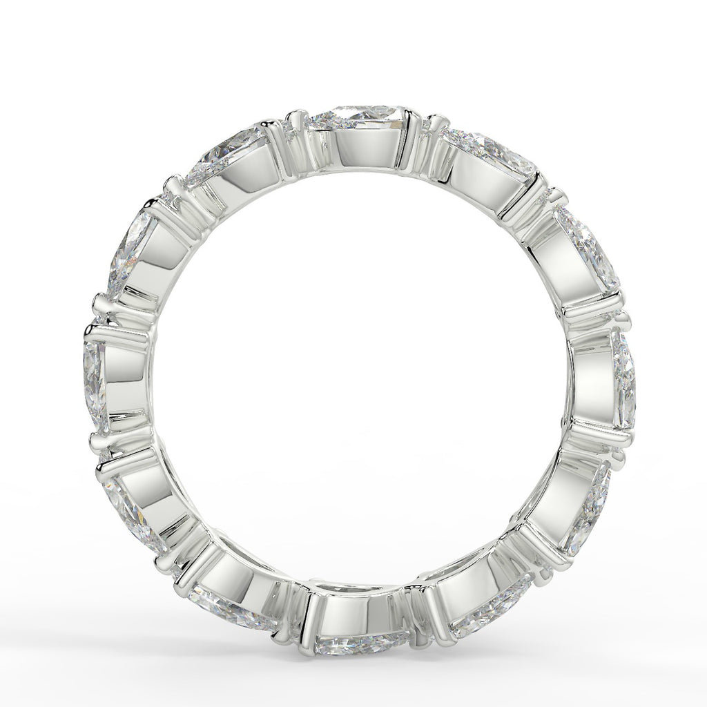 2.40 TCW Pear Moissanite Full Eternity Wedding Band