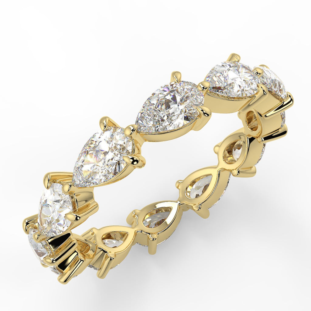 2.40 TCW Pear Moissanite Full Eternity Wedding Band