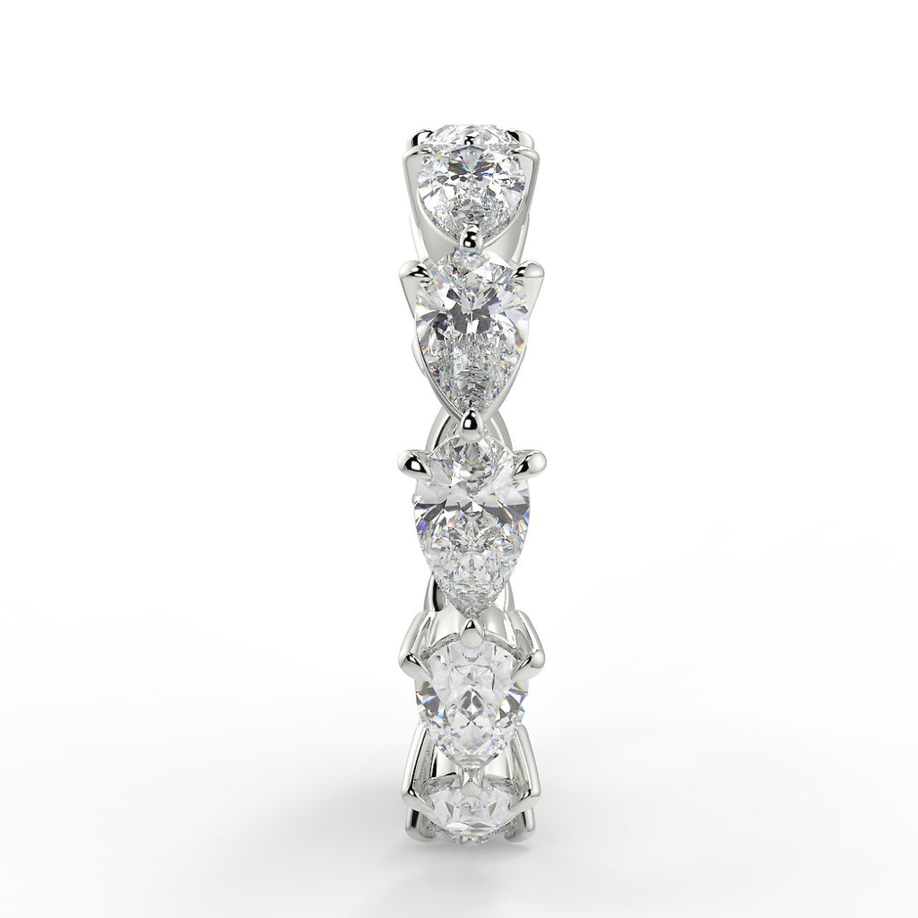 2.40 TCW Pear Moissanite Full Eternity Wedding Band