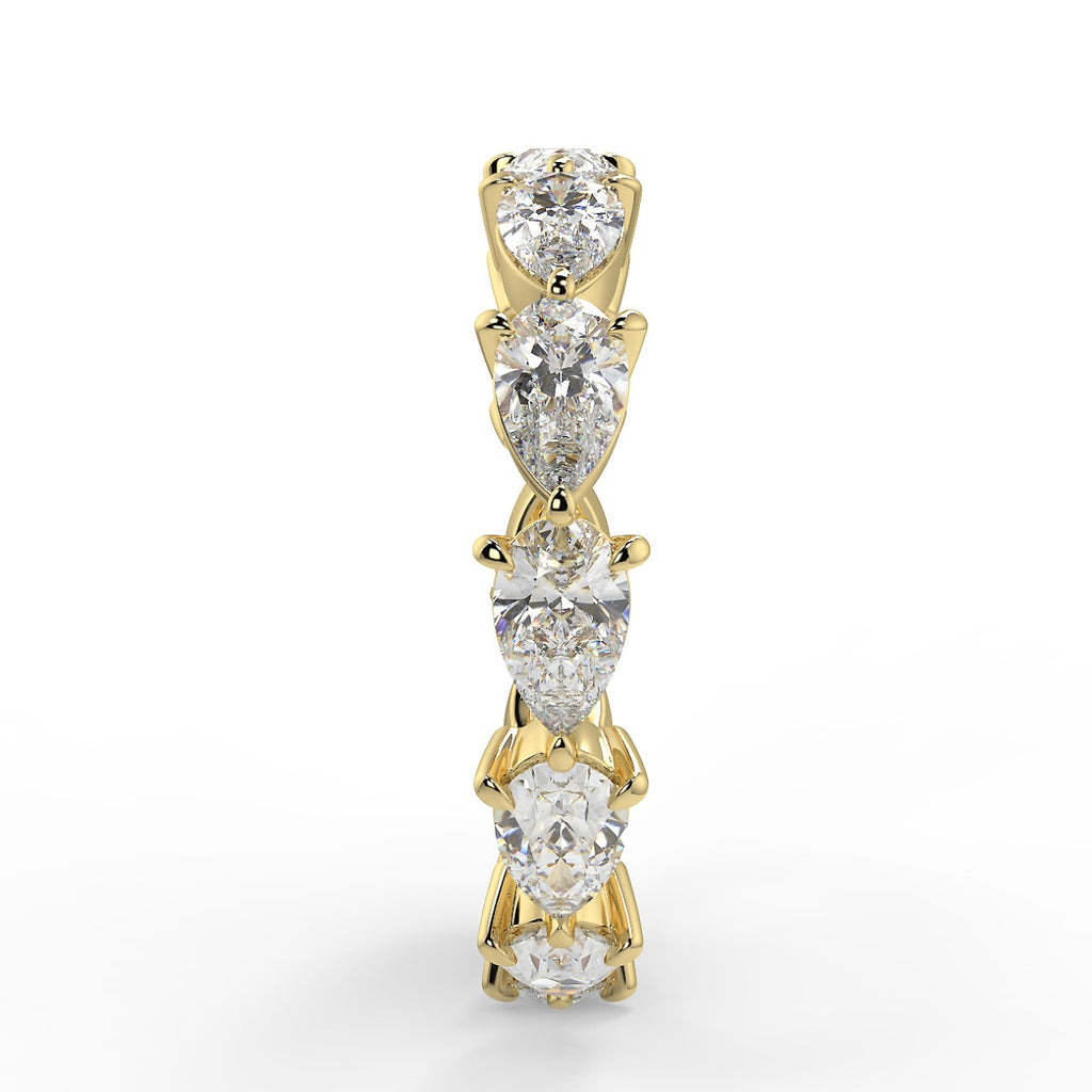 2.40 TCW Pear Moissanite Full Eternity Wedding Band