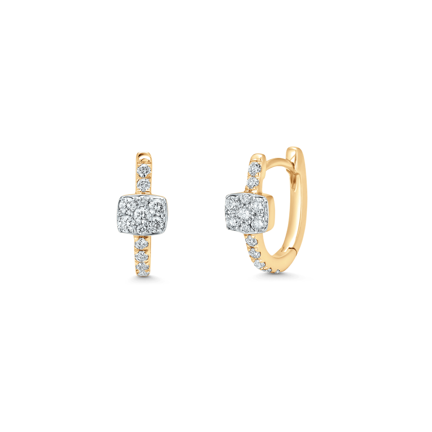0.35 TCW Round Moissanite Diamond Huggie Earrings