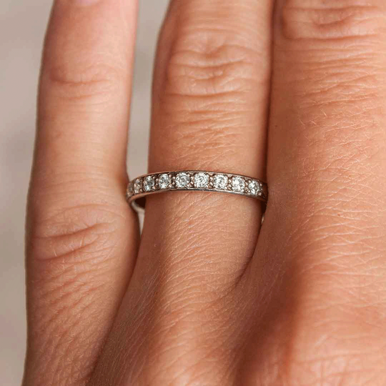 Round Brilliant Cut Half Eternity Wedding Band