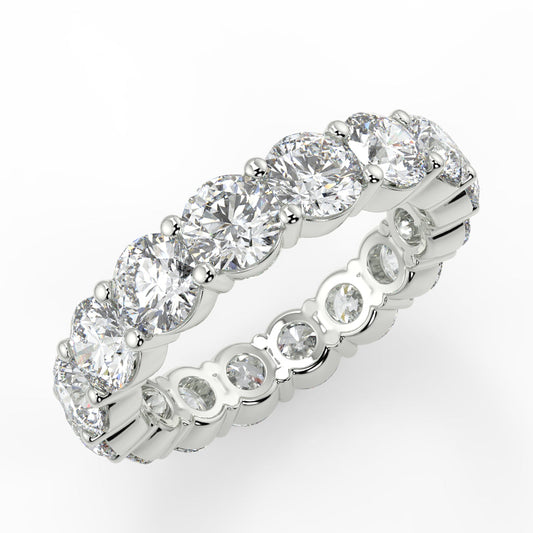 3.84 TCW Round Moissanite Shared Prongs Setting Wedding Band