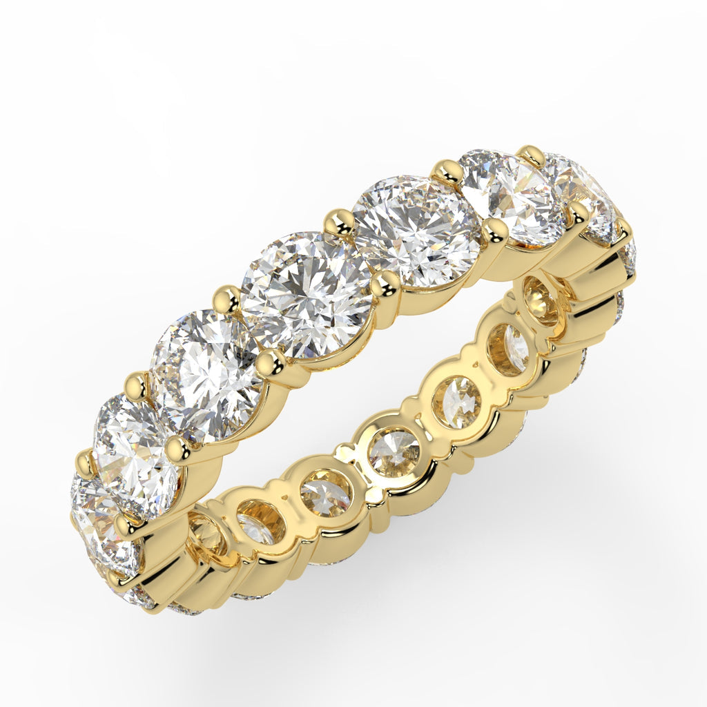 3.84 TCW Round Moissanite Shared Prongs Setting Wedding Band
