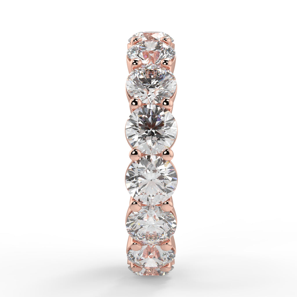 3.84 TCW Round Moissanite Shared Prongs Setting Wedding Band