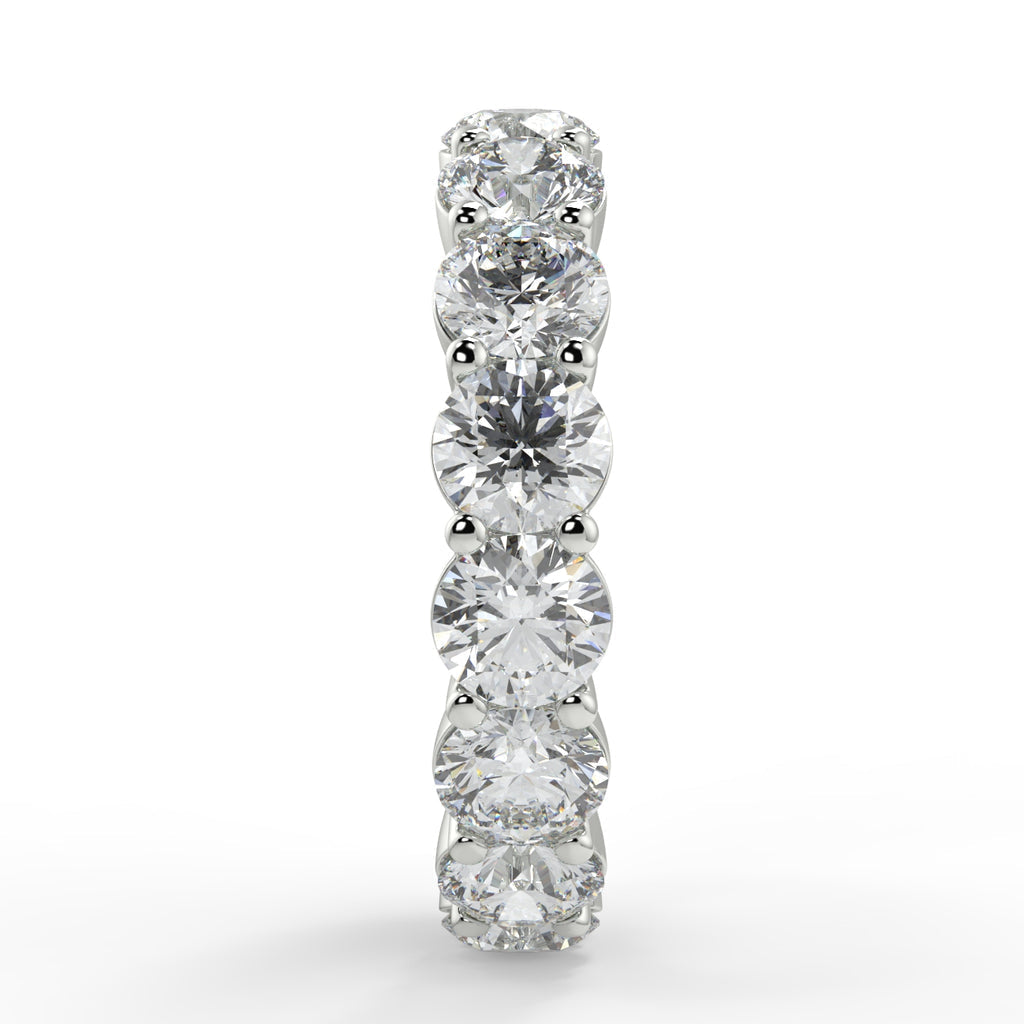 3.84 TCW Round Moissanite Shared Prongs Setting Wedding Band