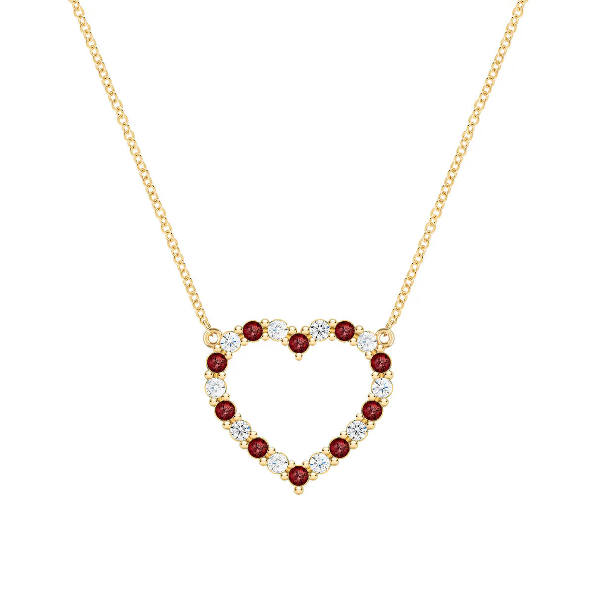 2.50 TCW Round Cut Open Heart Moissanite Necklace-January Birthstone