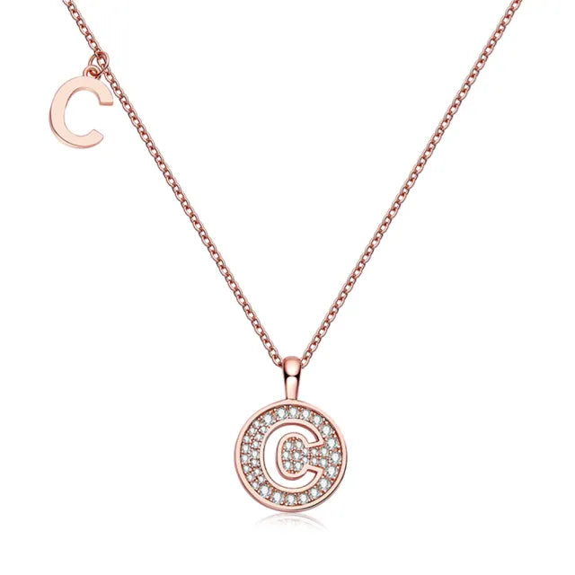 \ C \" Letter Moissanite Diamond Necklace for Women"