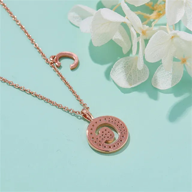 \ C \" Letter Moissanite Diamond Necklace for Women"