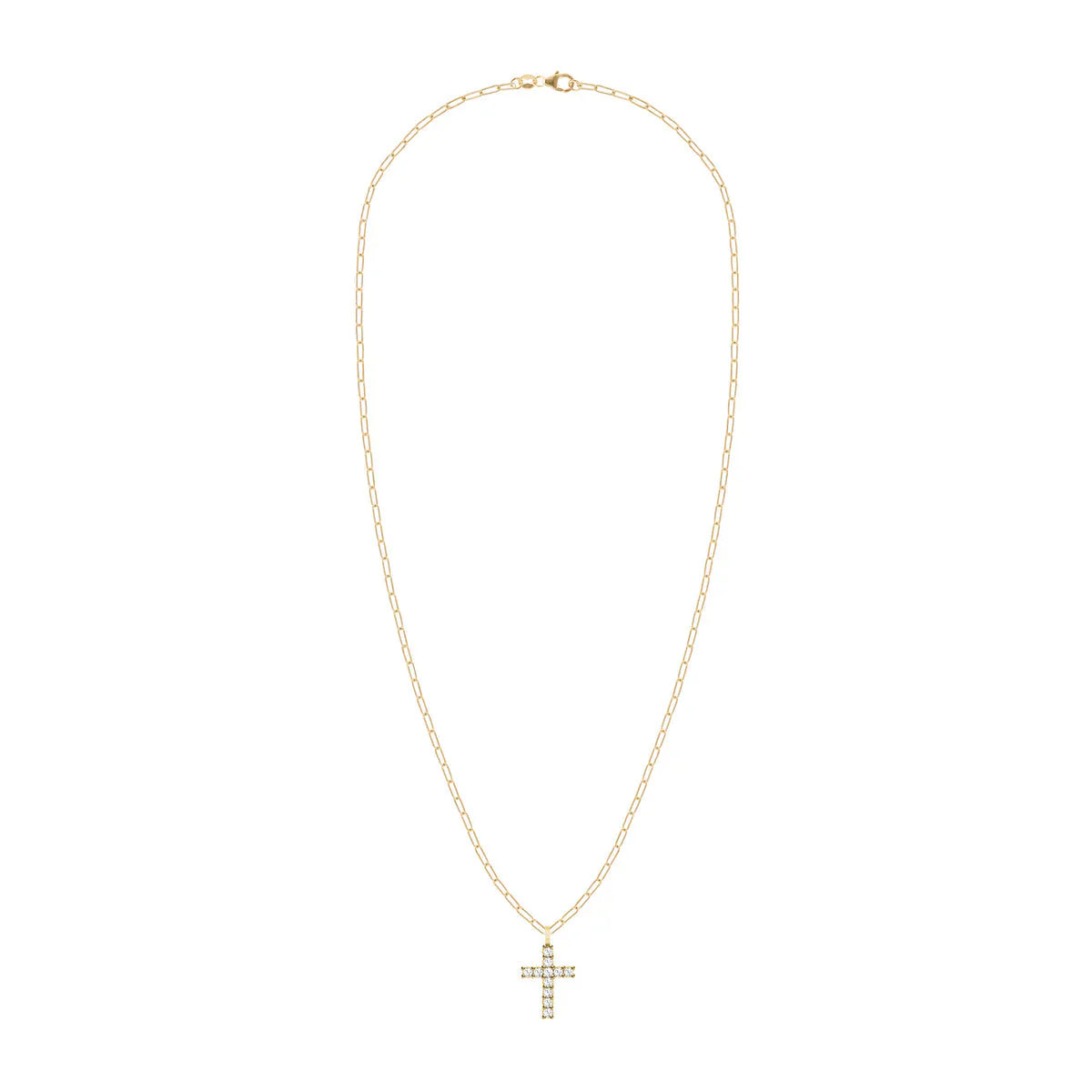 1.32TCW Round Diamond Cross Moissanite April Birthstone Pendant Necklace