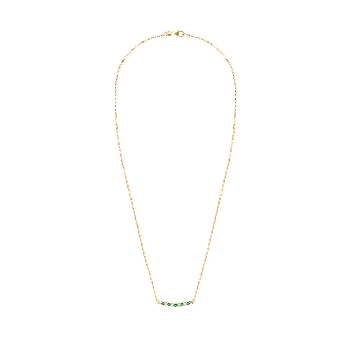 1.32TCW Round Cut Emerald Moissanite May Birthstone Necklace