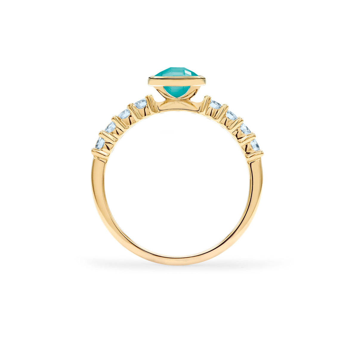 0.90CT Round Cut Topaz Moissanite December Birthstone Engagement Ring