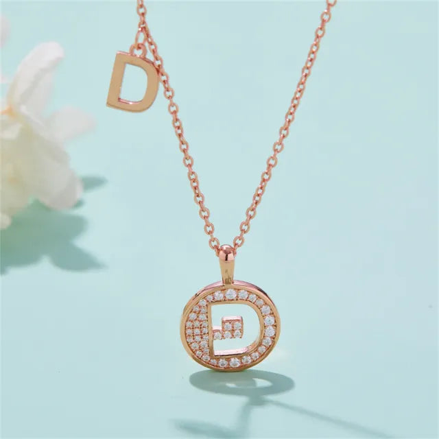 \ D \" Letter Moissanite Diamond Necklace for Women"