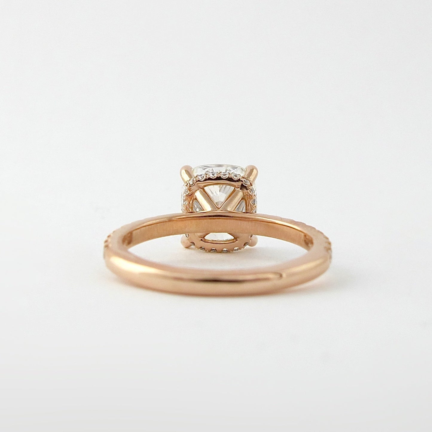 1.50CT Cushion Cut Hidden Halo Moissanite Diamond Engagement Ring