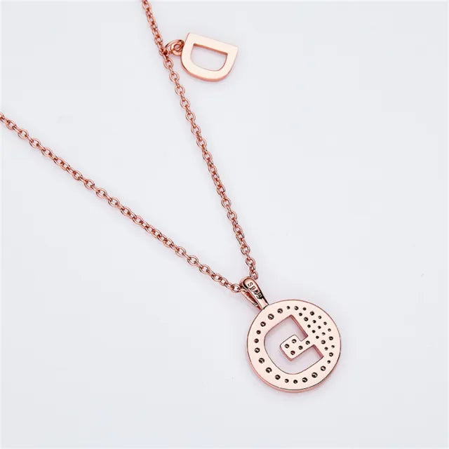 \ D \" Letter Moissanite Diamond Necklace for Women"