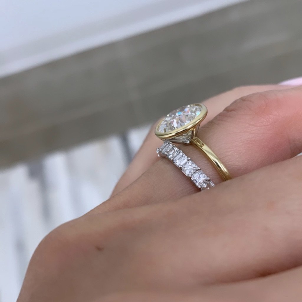 Asscher Cut Eternity Diamond Wedding Band For Women