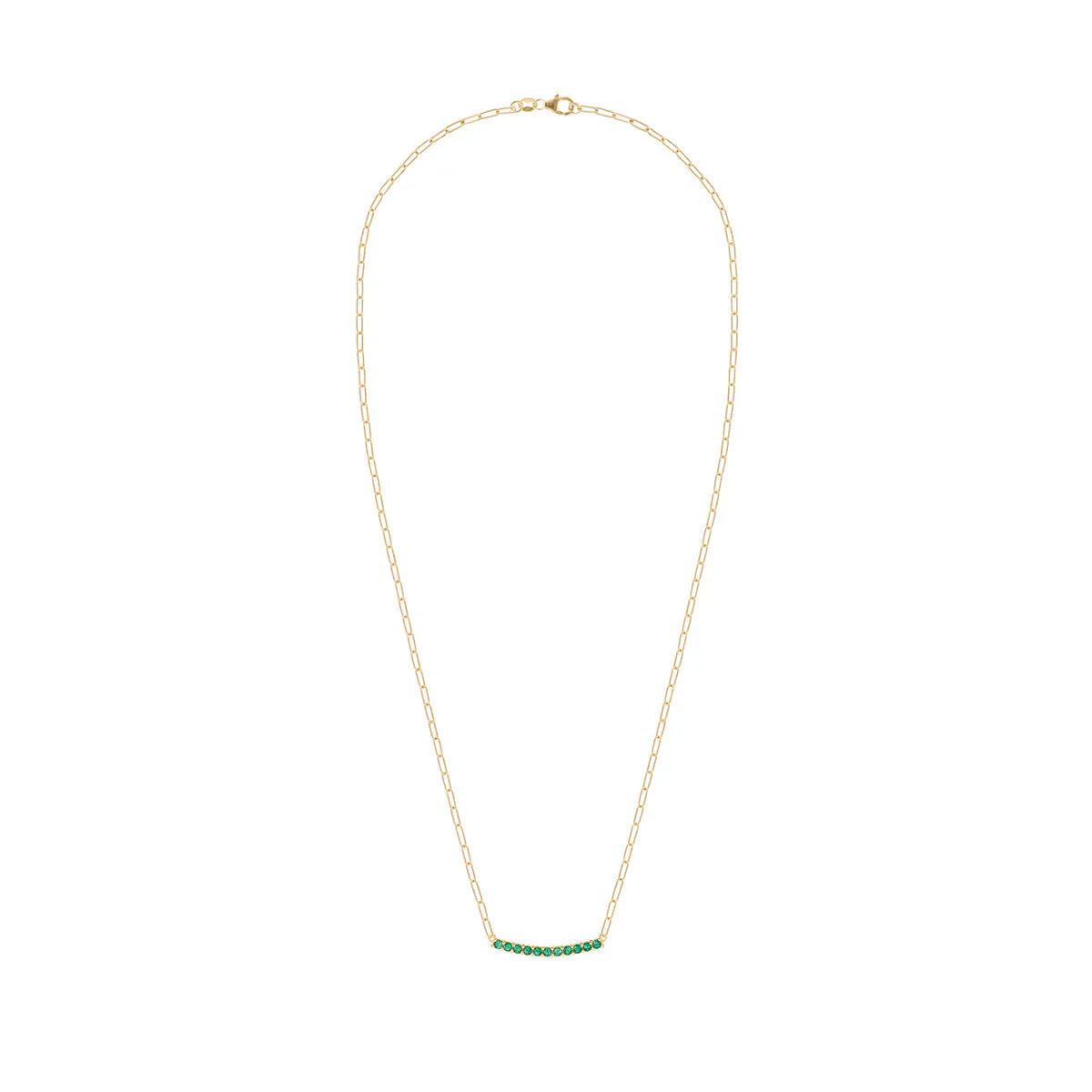 1.32TCW Round Cut Emerald Moissanite May Birthstone Necklace