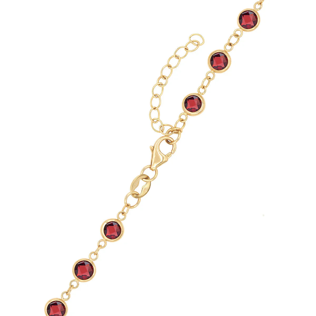 11.80 TCW Round Garnet Moissanite Diamond January Birthstone Necklace
