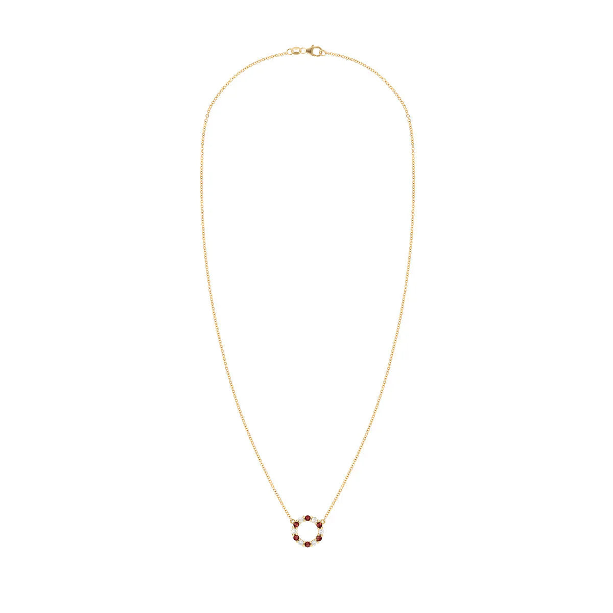 1.50 TCW Round Cut Open Circle Moissanite Necklace-January Birthstone