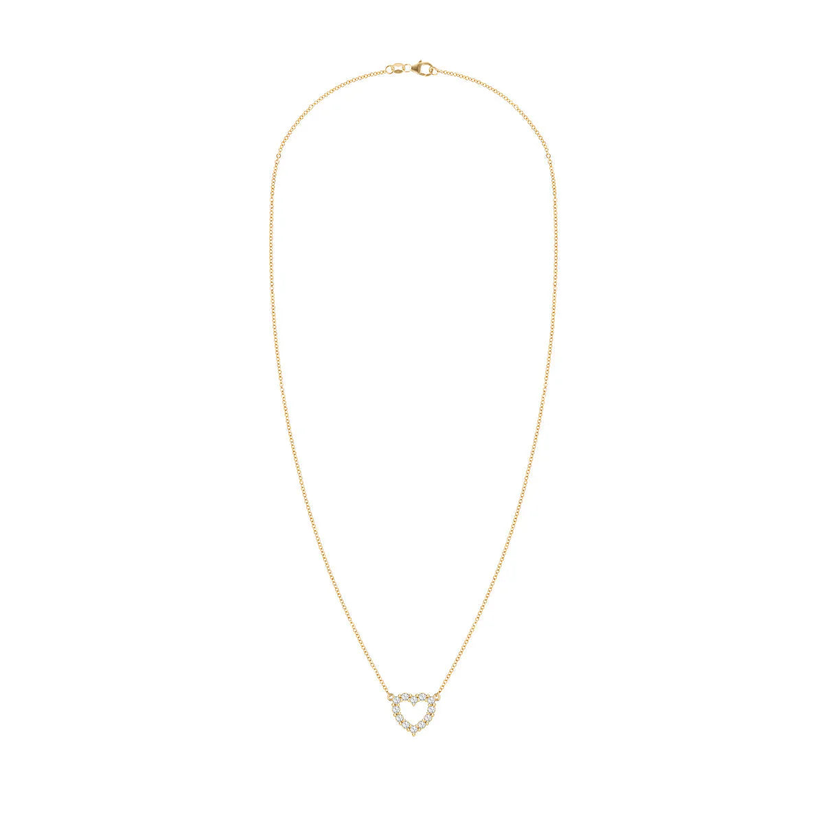 1.45TCW Round Open Heart Moissanite April Birthstone Necklace