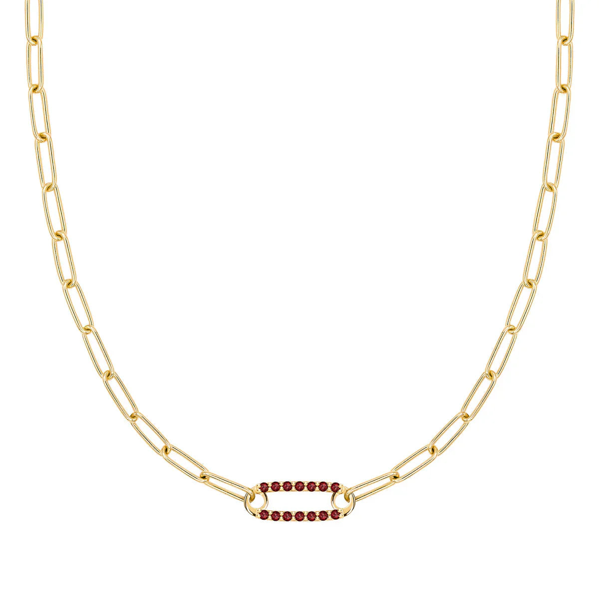 2.50 TCW Round Cut Safety Pin Moissanite Necklace-January Birthstone