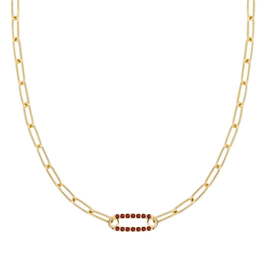 2.50 TCW Round Cut  Safety Pin Moissanite Necklace-January Birthstone