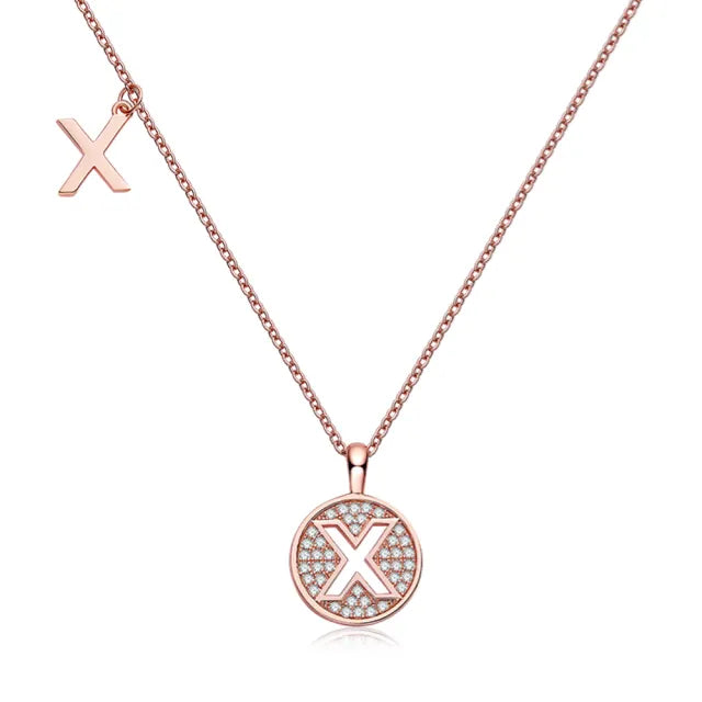 \ X \" Letter Moissanite Diamond Necklace for Her"