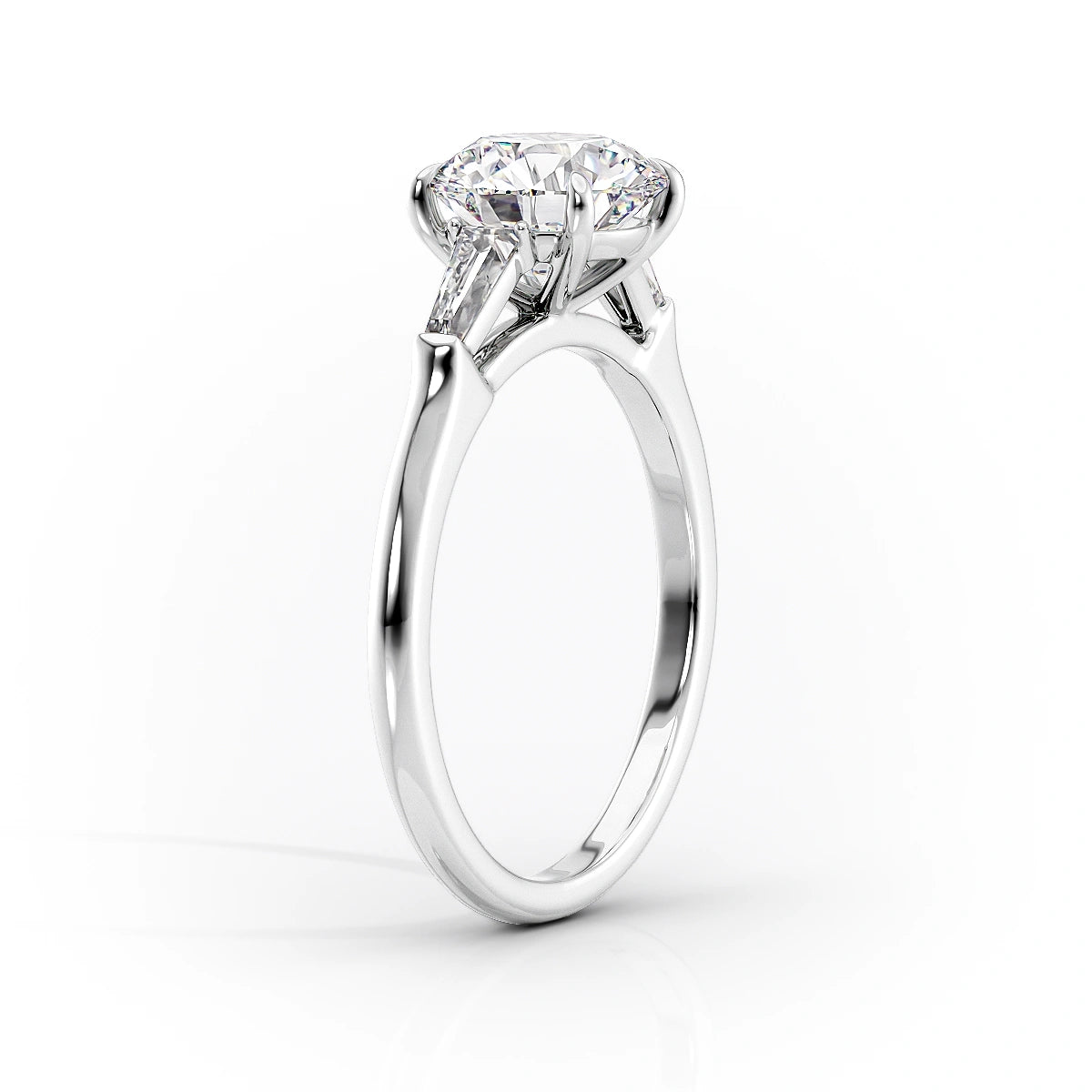 5.0 CT Emerald Moissanite Three Stone Engagement Ring