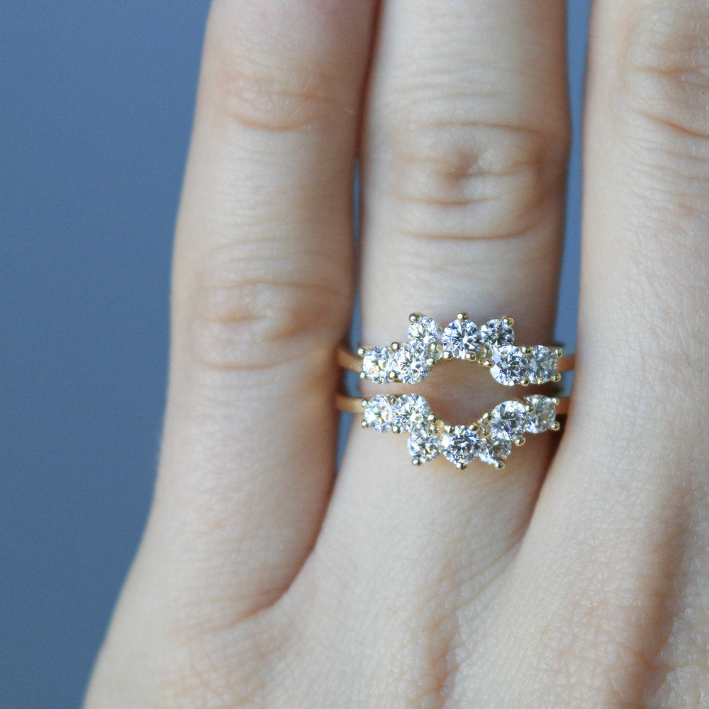 1.25ct Round Brilliant Cut Moissanite Diamond Unique Wedding Band