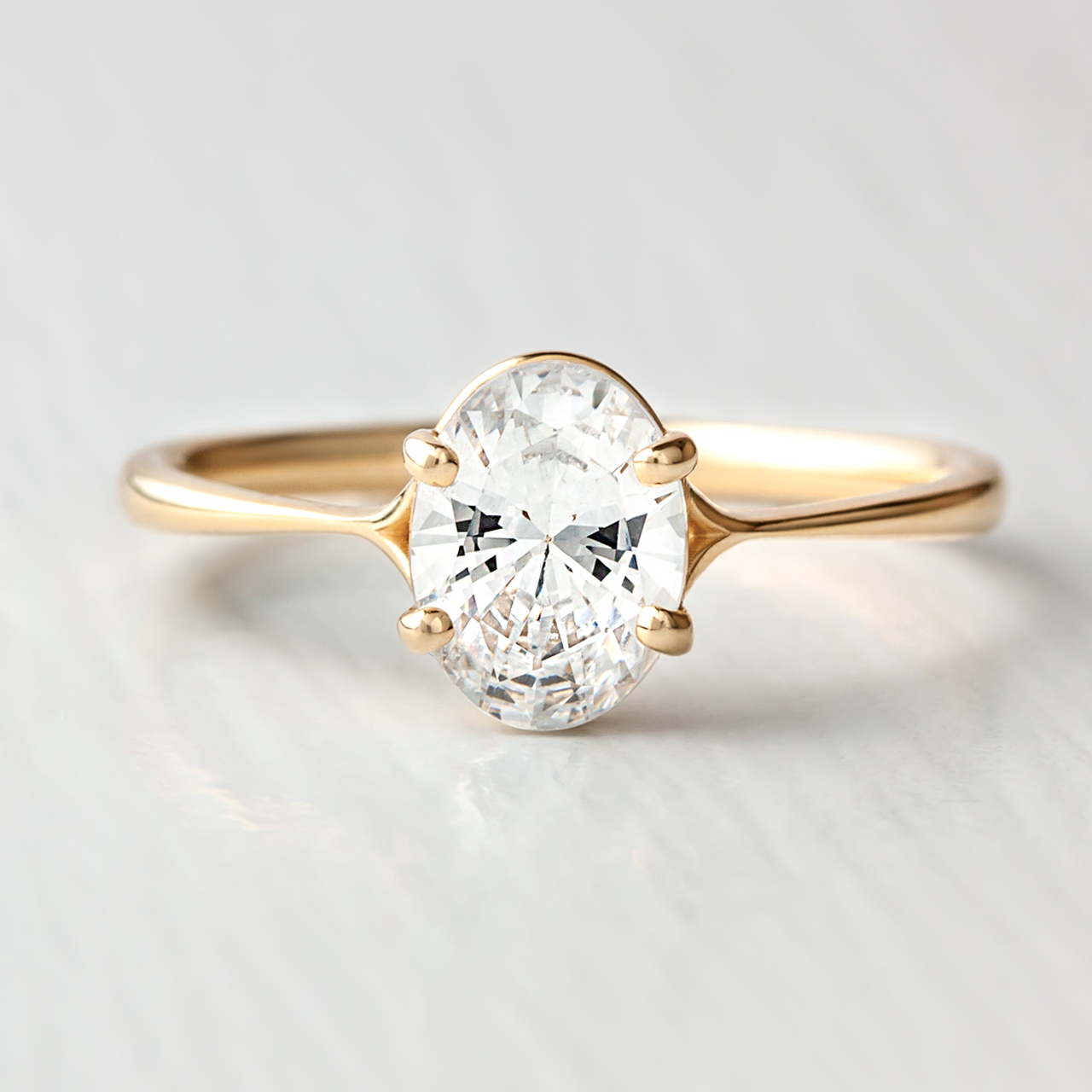 2.72CT Oval Cut 4 Prong Solitaire Moissanite Engagement Ring