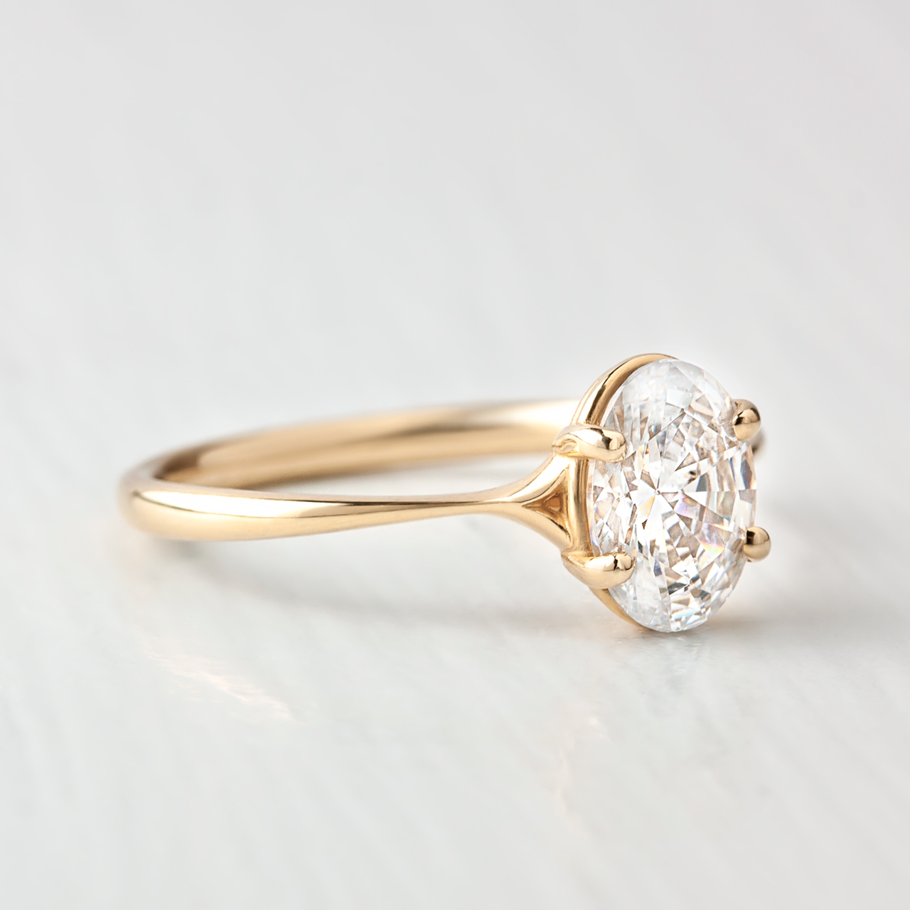 2.72CT Oval Cut 4 Prong Solitaire Moissanite Engagement Ring