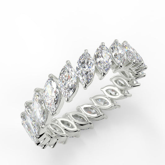 3.15 TCW Marquise Moissanite Full Eternity Wedding Band