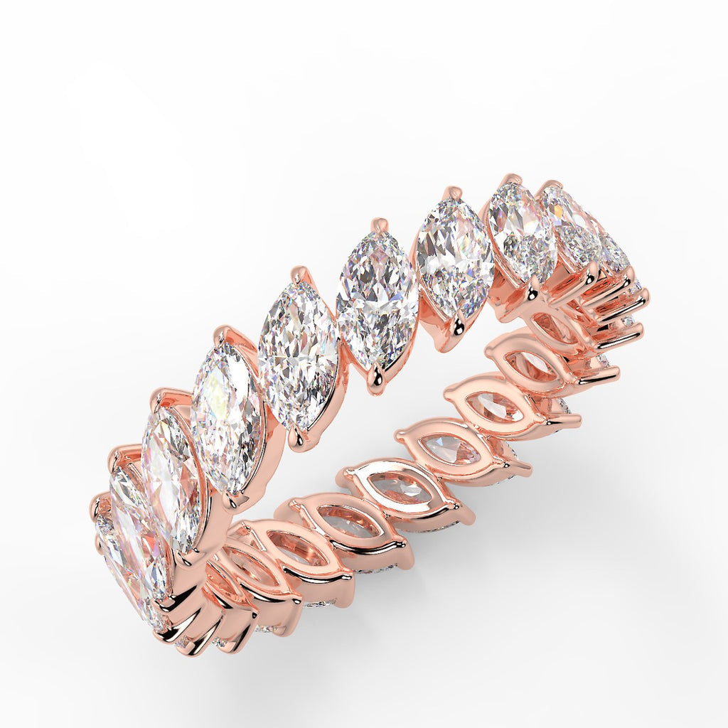 3.15 TCW Marquise Moissanite Full Eternity Wedding Band
