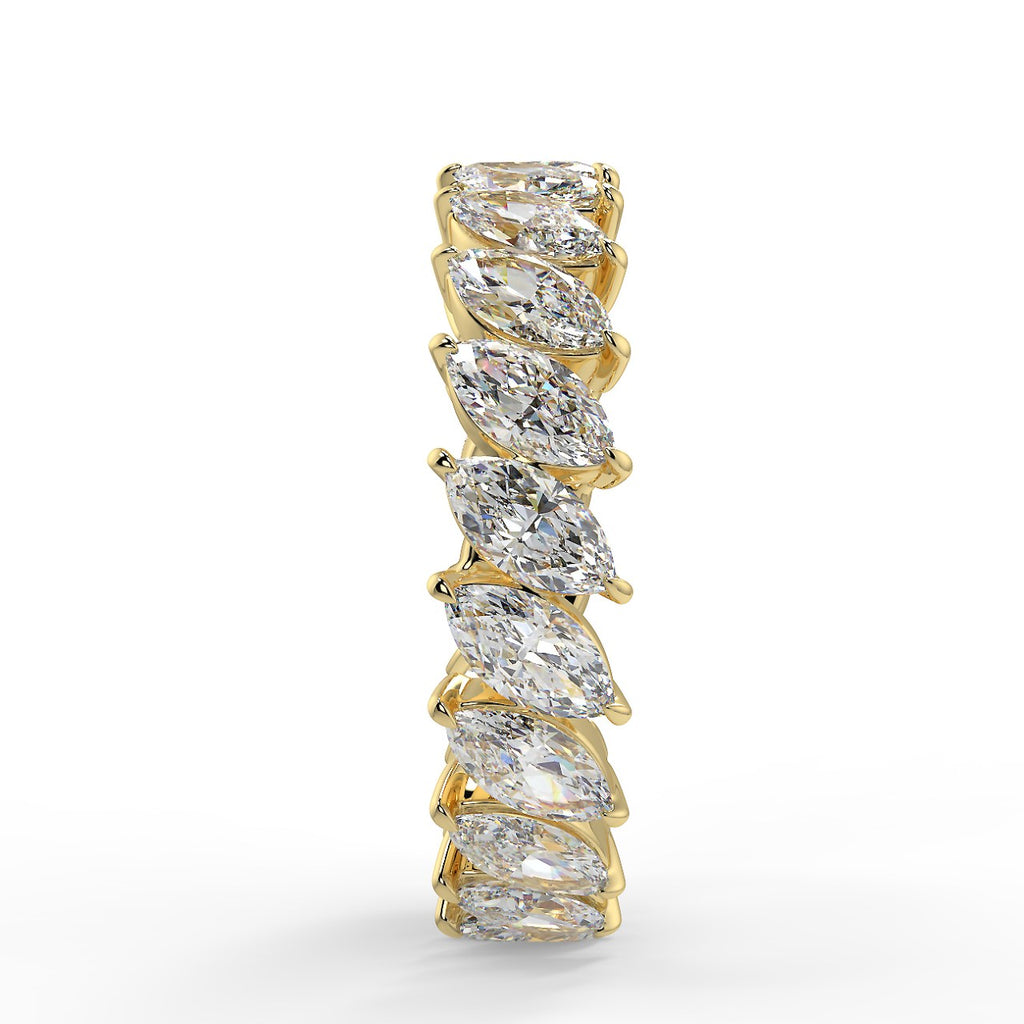 3.15 TCW Marquise Moissanite Full Eternity Wedding Band