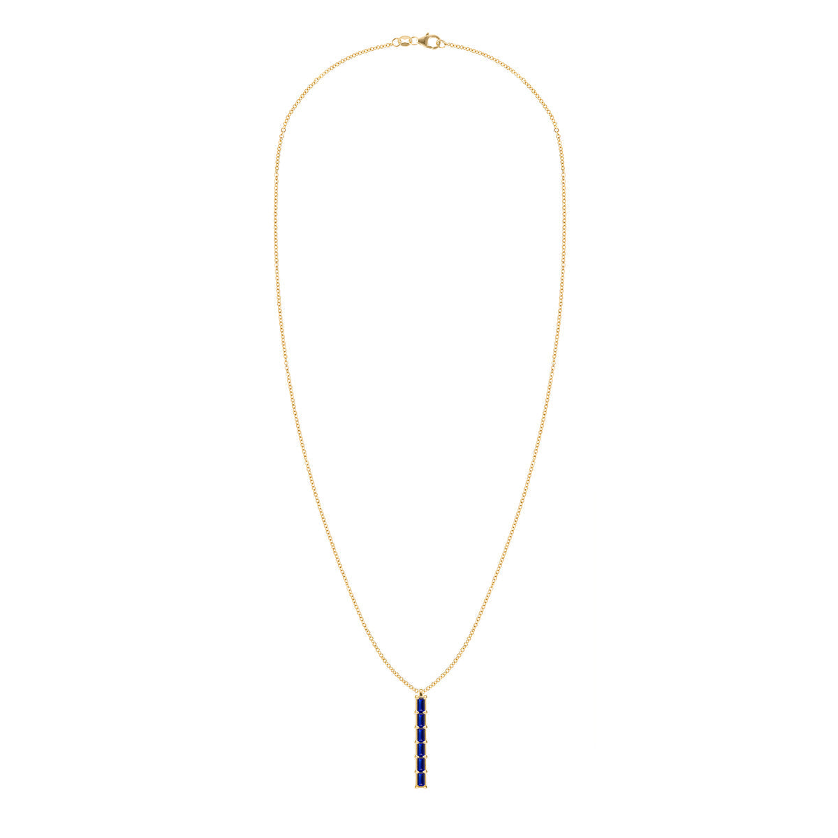 0.84TCW Baguette Cut Sapphire Moissanite September Birthstone Necklace