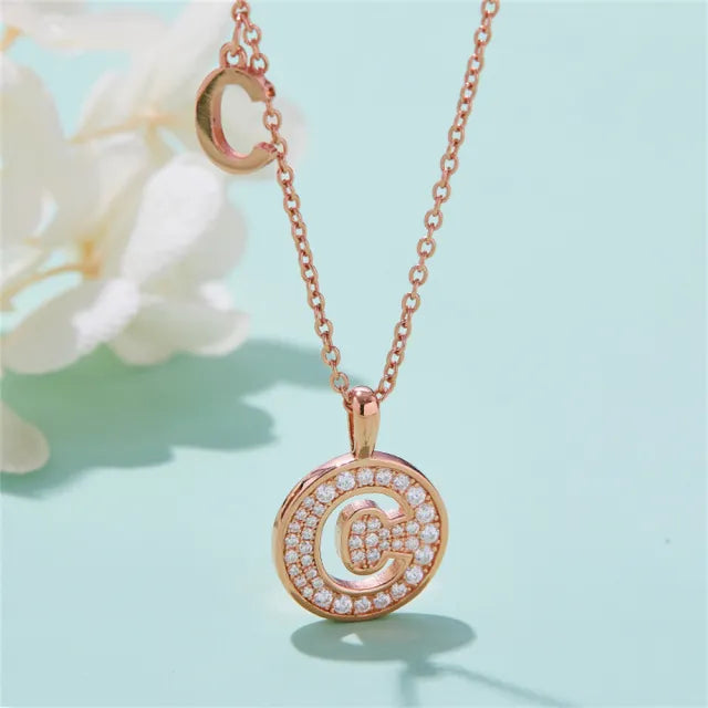 \ C \" Letter Moissanite Diamond Necklace for Women"