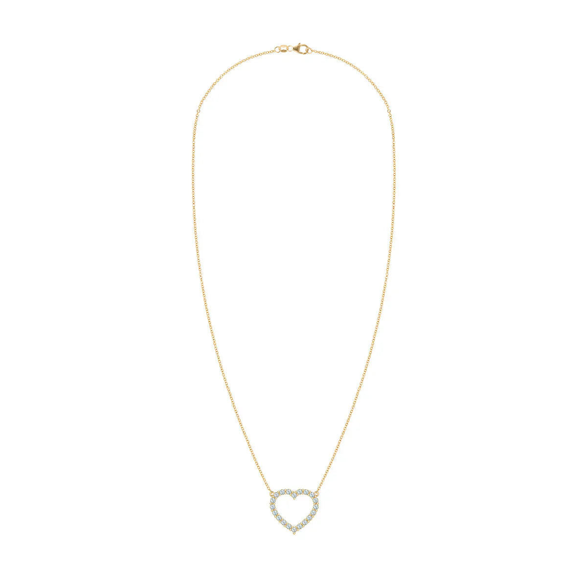 1.45TCW Round Open Heart Moissanite March Birthstone Necklace