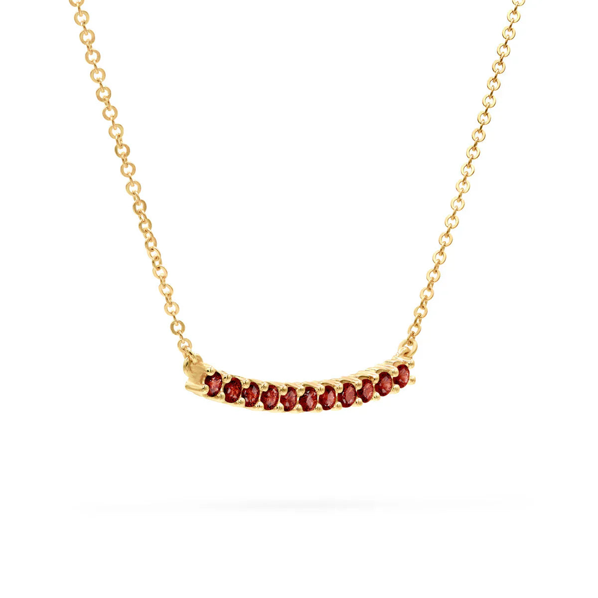 1.40 TCW Round Cut Garnet Moissanite January Birthstone Necklace